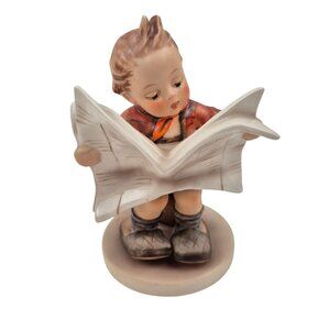 Latest News Figurine Goebel Hummel 184 Porcelain TMK 3 W Germany Boy Newspaper
